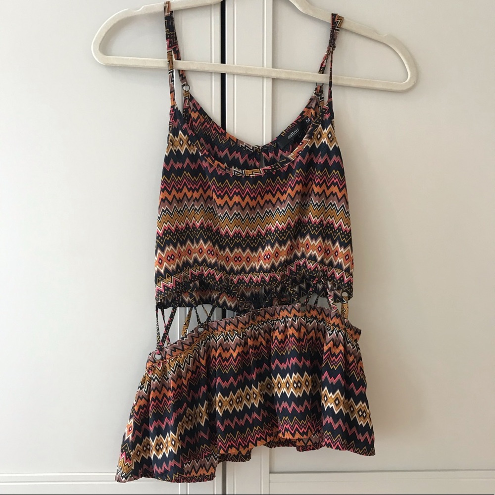 Funky tank with stomach cut outs